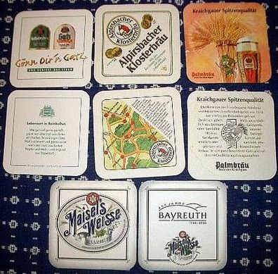 8 Bierdeckel Maisel Palmbräu Alpirsbacher Gatz