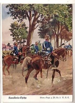 55974 Ak "Kavallerie Spitze" Gren.-Regiment zu Pferde Nr.3 II.A.K. um 1930