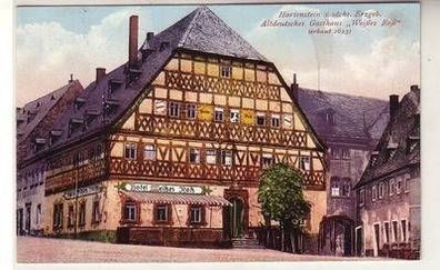57083 Ak Hartenstein altdeutsches Gasthaus "Weißes Ross" um 1920