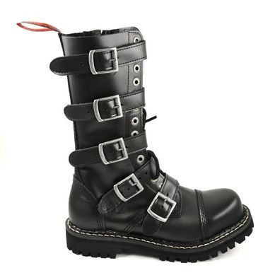 Angry Itch 14-Loch 5-Buckle Gothic Punk Army Ranger Lederstiefel
