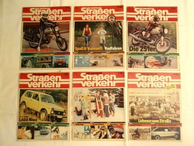 6 x Der Deutsche Straßenverkehr 1988 Nr. 1,2,3,5,6,8 DDR Oldtimer