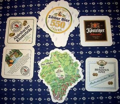 6 Bierdeckel Köstritzer Alpirsbacher Hatz Zötler