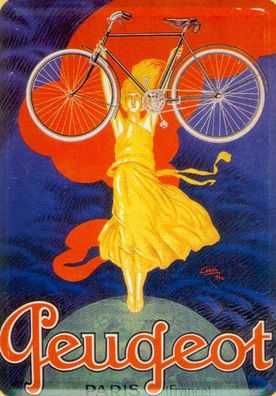 Peugeot Fahrrad, Blechpostkarte