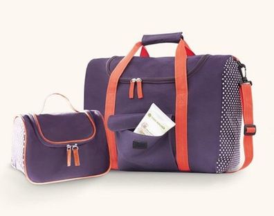 Elegantes Taschen-Set 2-teilig im Violet-Orange. NEU, unbenutzt, ungetragen