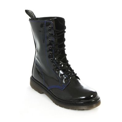 Boots & Braces 10-Loch Lackstiefel Blue Patent