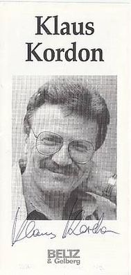 Klaus Kordon Autogrammkarte Original Signiert Schriftsteller + G 5281