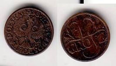 1 Groszy Kupfer Münze Polen 1938