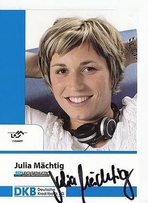 Julia Mächtig Autogrammkarte Original Signiert Leichathletik + A35724
