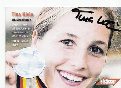 Tina Klein Autogrammkarte Original Signiert Leichathletik + A35712