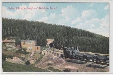 56016 Ak Bahnhof Braune Sumpf und Bielstein Tunnel um 1910