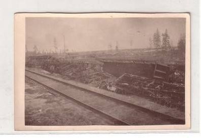 54915 Foto Russland zerstörter Zug Eisenbahn im 2. Weltkrieg
