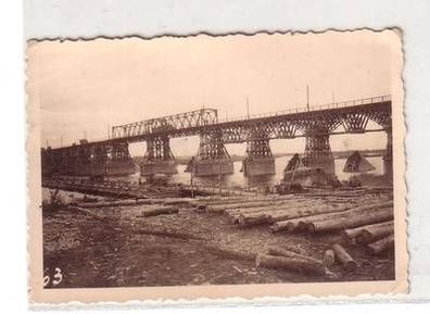 55051 Foto Russland Bau einer Behelsbrücke im 2. Weltkrieg