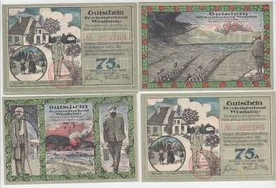 4 Banknoten Notgeld Bochen Provinzialverband Westfalen 1920