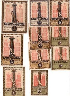 10 Banknoten Notgeld Kultur- und Sport- Woche Hamburg 1921