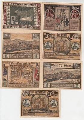 7 Banknoten Notgeld Stadt Geisa Rhön 1921