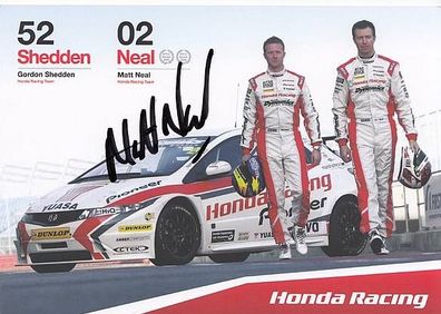 Matt Neal Autogrammkarte Original Signiert Motorsport + G 5372