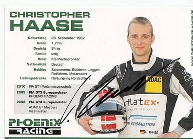 Christopher Haase Autogrammkarte Original Signiert Motorsport + A36078