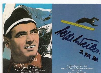 Sepp Weiler Autogrammkarte 80er Jahre Original Signiert Skispringen + A36177