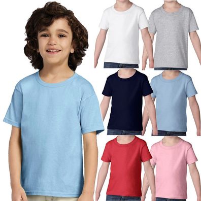 2er Pack Kinder T-Shirt Gildan Baumwolle vorgeschrumpft Öko-Tex Toddler 5100P