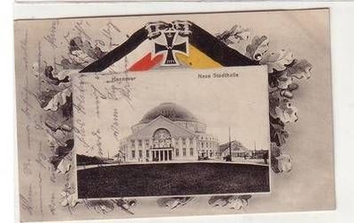 56139 Patriotika Ak Hannover neue Stadthalle 1915