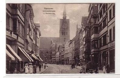 56306 Ak Hannover Schmiedestrasse und Marktkirche 1909