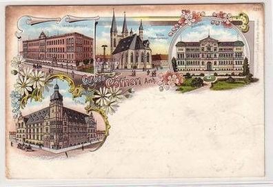 56471 Ak Lithographie Gruß aus Cöthen in Anhalt 1898