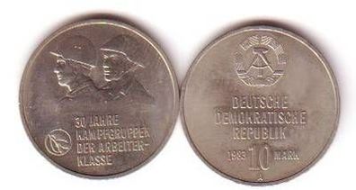 DDR Gedenk Münze 10 Mark 30 Jahre Kampfgruppen der DDR 1983