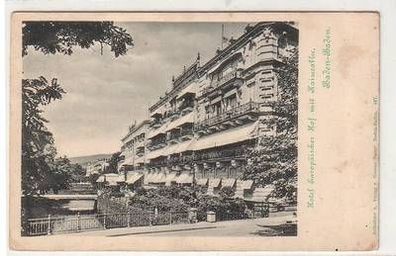 06978 Ak Baden-Baden Hotel Europäischer Hof mit Kaiserallee um 1900