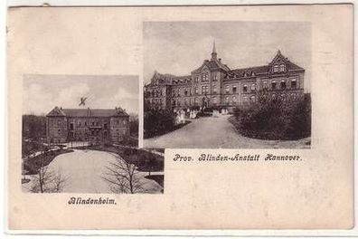 55867 Ak Prov. Blinden Anstalt Hannover Blindenheim 1912
