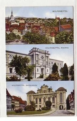 55897 Feldpost Ak Wolfenbüttel Totalansicht, Bibliothek, Garnisonkirche 1914