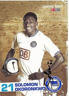 Solomon Okoronkwo Hertha BSC Berlin 2006-07 Autogrammkarte + A36298