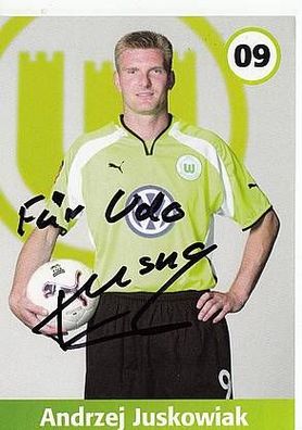 Andrzej Juskowiak VFL Wolfsburg 2001-02 Autogrammkarte + A36322