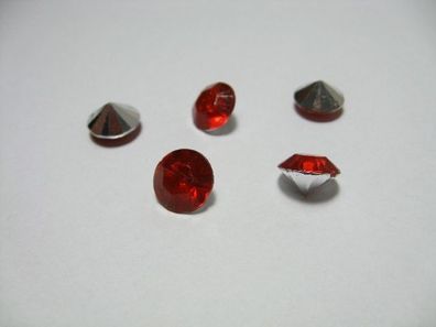100 silber/ rot Deko Diamanten 10mm