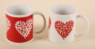 Tasse 'Herz' aus Keramik - Set