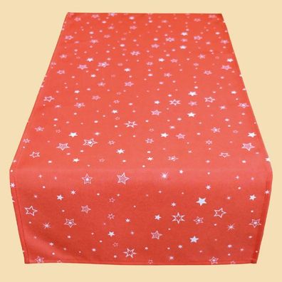 Tischläufer - 40 x 90 cm Textildruck rot-weiß ''Sterne''