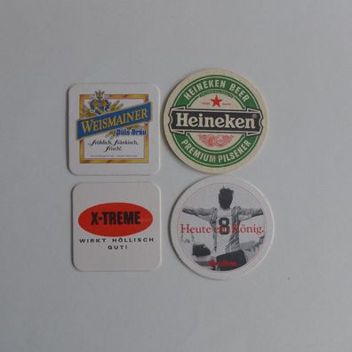 4 Bierdeckel König Weismainer Heineken X - Treme