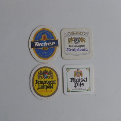 4 Bierdeckel Tucher Maisel Reichelbräu Prinzregent Luitpold