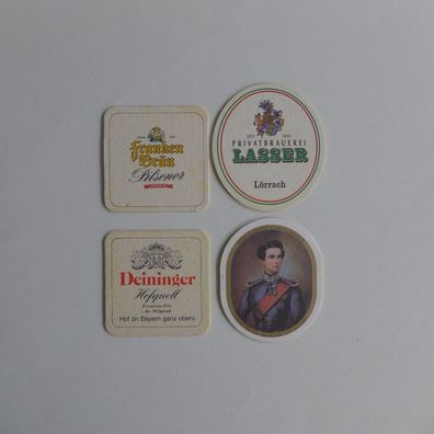 4 Bierdeckel Lasser Franken Bräu Deininger König Ludwig