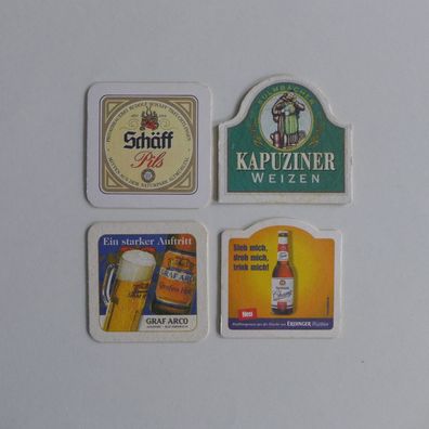 4 Bierdeckel , Kapuziner , Schäff , Erdinger , Graf Arco