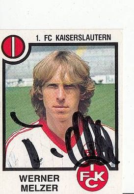 Werner Melzer 1. FC Kaiserslautern Panini Sammelbild 1984 Original Signiert + A36501