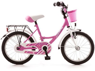 16 Zoll Kinderfahrrad My Bonnie Mädchen Fahrrad Körbchen tiefer Einstieg Pink