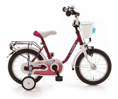 14 Zoll Kinderfahrrad Fahrrad My Dream Mädchen Bike purpur mit Körbchen