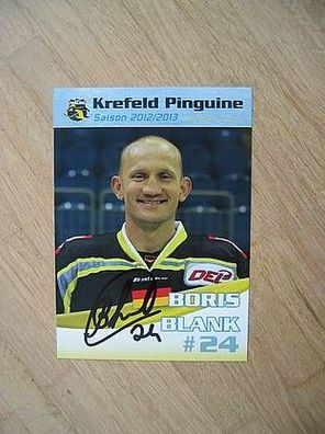 Eishockey Krefeld Pinguine Saison 12/13 Boris Blank - handsigniertes Autogramm!!!