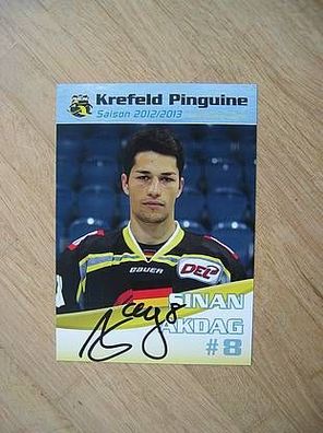 Eishockey Krefeld Pinguine Saison 12/13 Sinan Akdag - handsigniertes Autogramm!!!