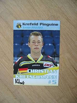 Eishockey Krefeld Pinguine Saison 12/13 Christian Kretschmann - handsign. Autogramm!!
