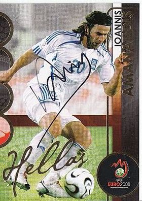 Ioannis Griechenland Panini Golden Card EM 2008 Orig Sign. + A36900