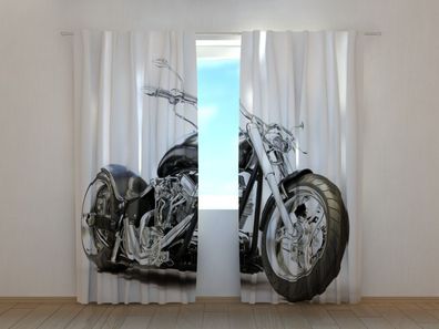 Fotogardine Motorrad Motorbike Vorhang bedruckt Fotodruck Fotovorhang nach Maß