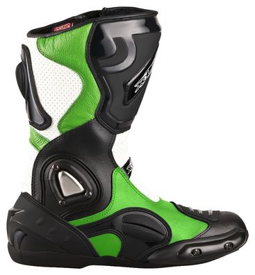 Neu hochwertige XLS Motorradstiefel Racing Boots schwarz grün weiß Gr. 40 - 47
