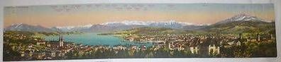103040 Maximumkarte Panorama von Luzern und den Alpen um 1910