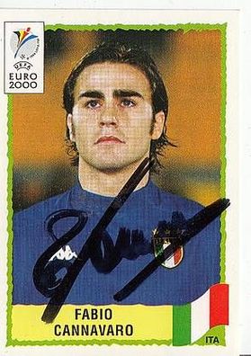 Fabio Cannavaro Italien Panini Sammelbild Euro 2000 Original Signiert + A37235